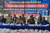 Polda Riau Musnahkan 100 Kilogram Lebih Narkotika Jaringan Internasional