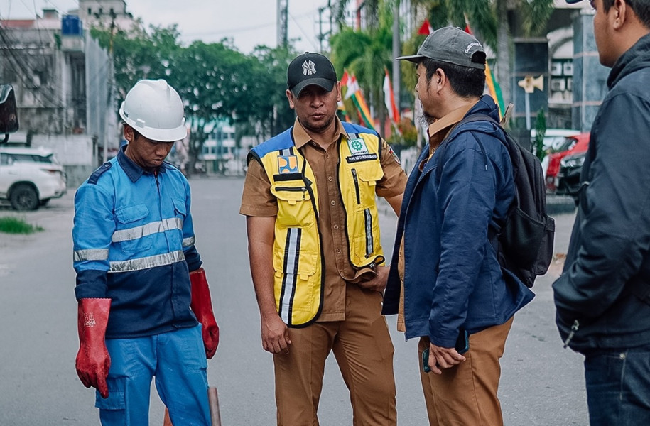 PUPR Pekanbaru Tinjau Jaringan IPAL di Jalan Tengku Zainal Abidin
