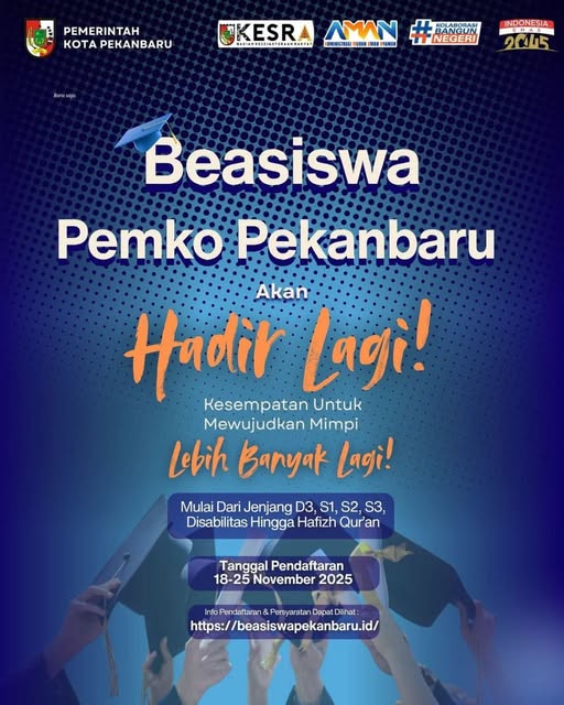 Buka Pendaftaran Beasiswa , Pemko Pekanbaru Alokasikan Dana 10 M