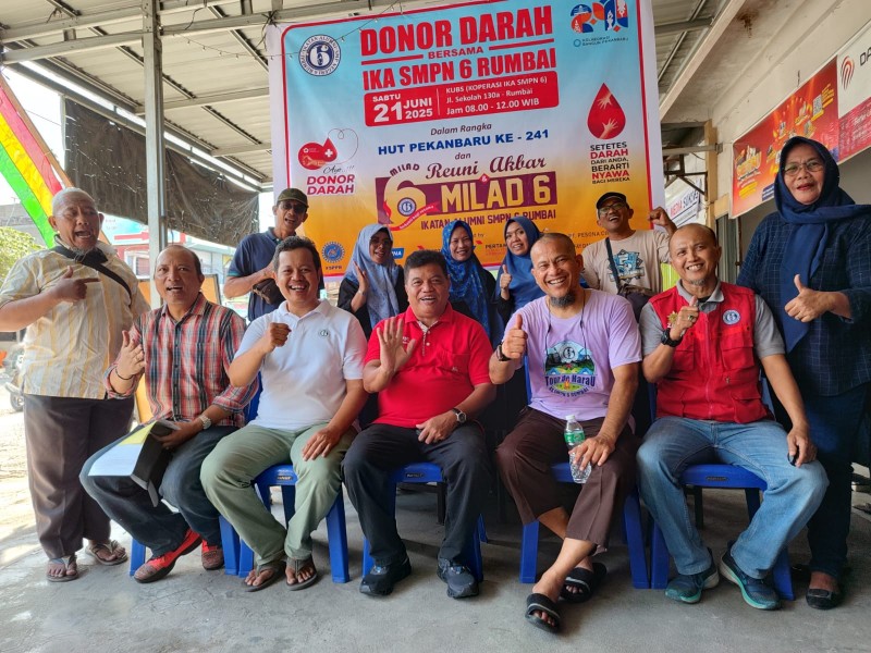 Peduli Sesama, IKA SMP N 6 Pekanbaru Gelar Donor Darah