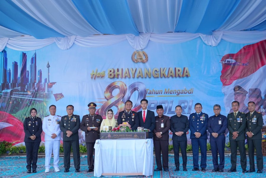Hari Bhayangkara ke-80, Sekda Siak: Polri Garda Terdepan Jaga Keamanan dan Dukung Pembangunan Daerah.