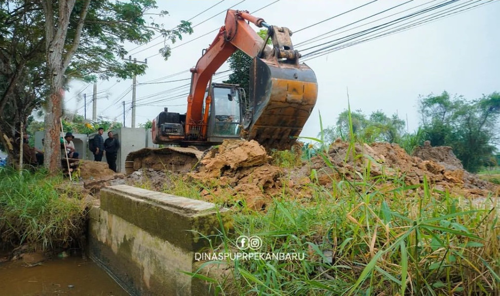 Dinas PUPR Pekanbaru Bangun Box Culvert di Jalan Madya Puri