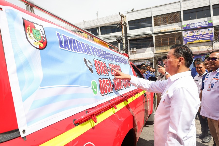 Wawako Pekanbaru Launching Sosialisasi Nomor Pengaduan Damkar, Pastikan Penanganan Cepat