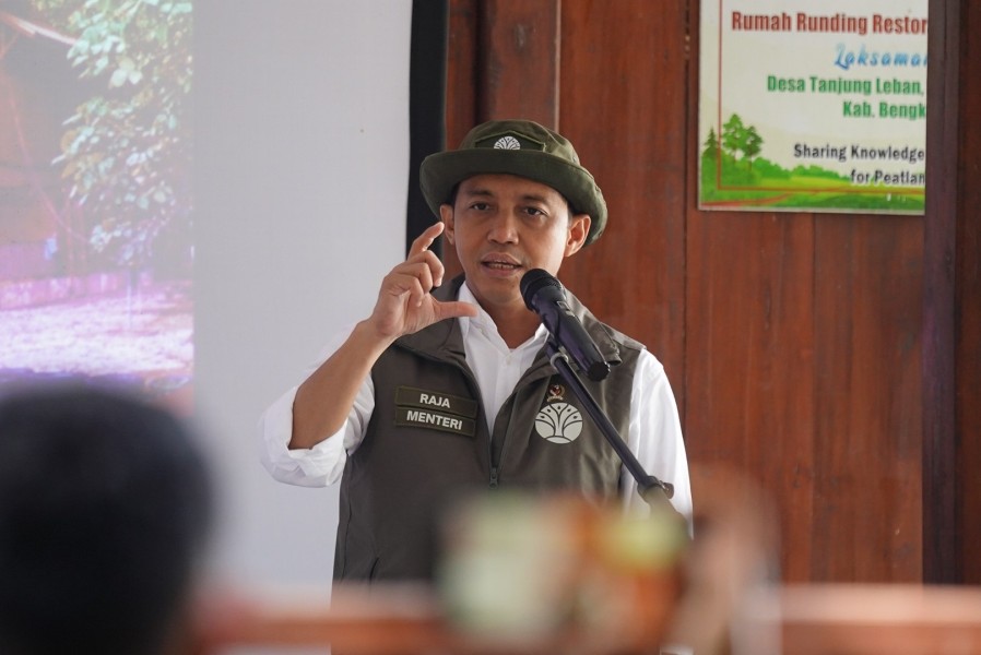 Menhut RI Dorong Tanjung Leban Bengkalis Jadi Labotarium Hidup Restorasi Gambut dan Karhutla