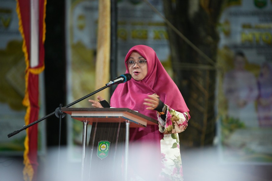 Hujan Deras TaBukq MTQ XV Sungai Mandau, Bupati Afni Tegaskan Komitmen Pembangunan