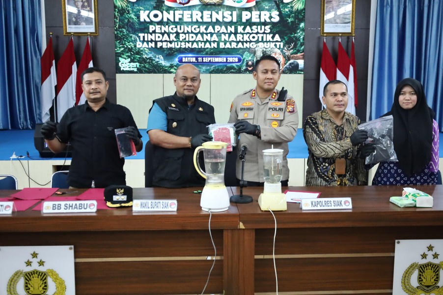 Wabup Syamsurizal Apresiasi Polres Siak Berhasil Putus Mata Rantai Peredaran Narkoba