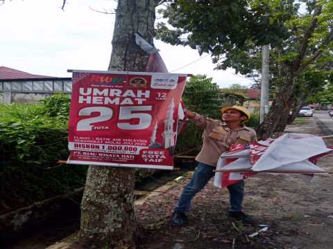 Pemko Pekanbaru Telah Lakukan Penertiban Spanduk dan Sejenisnya Sejak Tahun Lalu