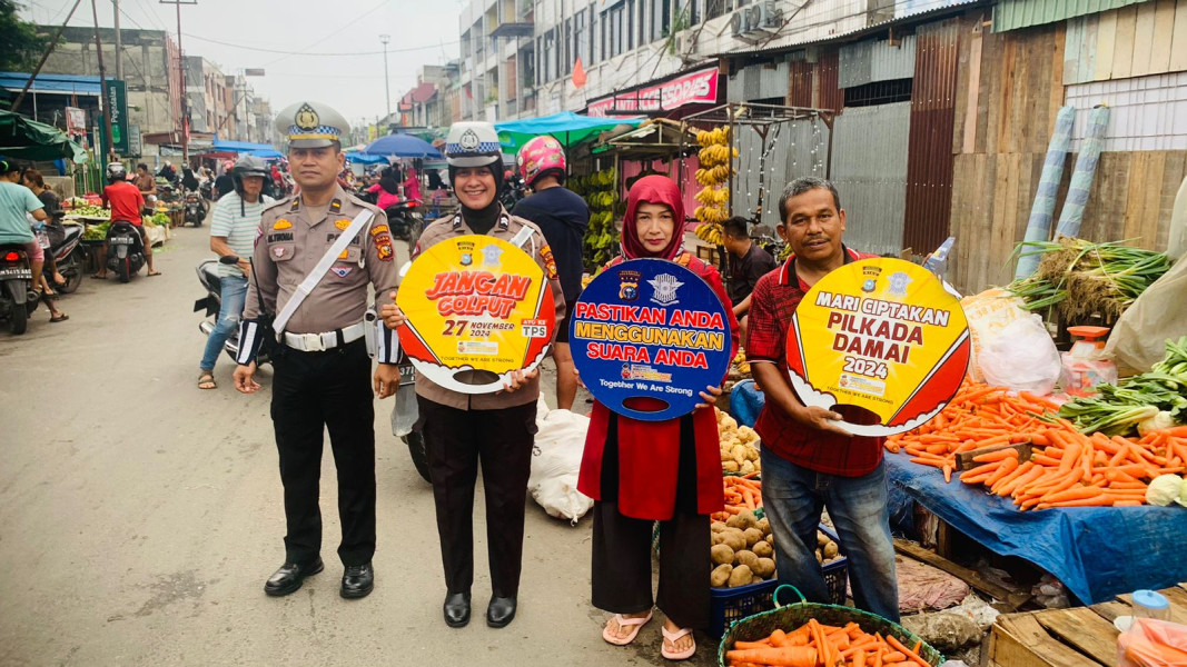 Satlantas Polresta Pekanbaru Sosialisasi Pilkada Damai