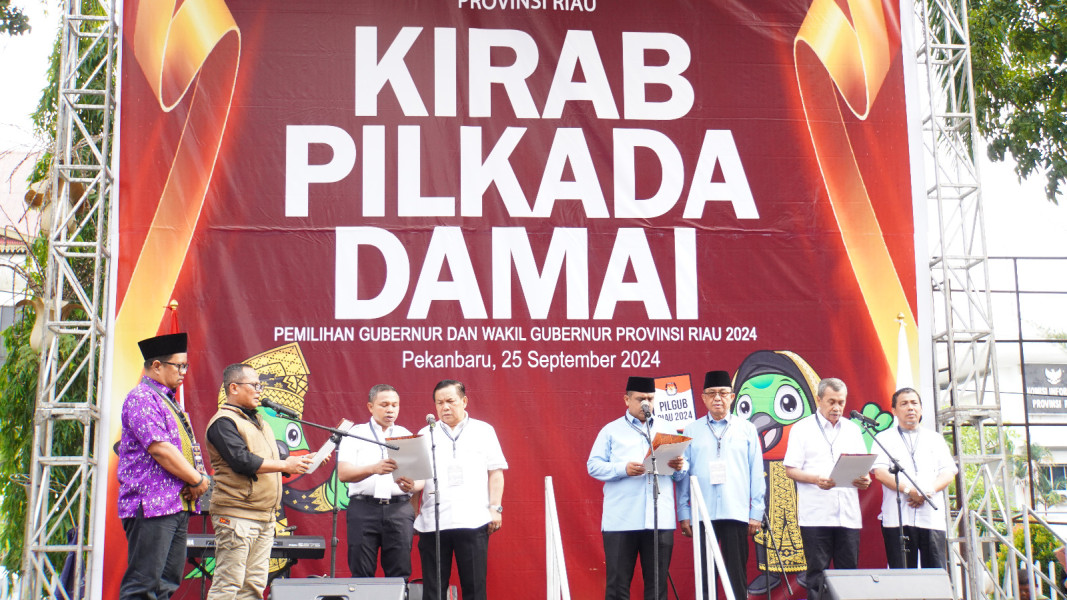 KPU Riau Gelar Kirab Pilkada Damai Pemilihan Gubernur dan Wakil Gubernur Riau 2024