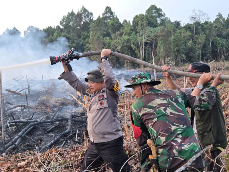 TNI Polri Berhasil Padamkan 10 Hektare Lahan Terbakar di Siak